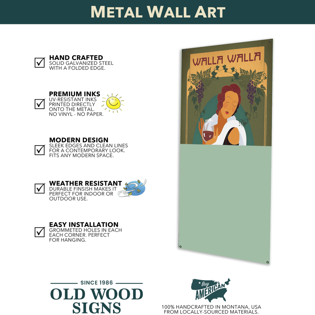 Ladies Restroom Flower - Wood & Metal Wall Art