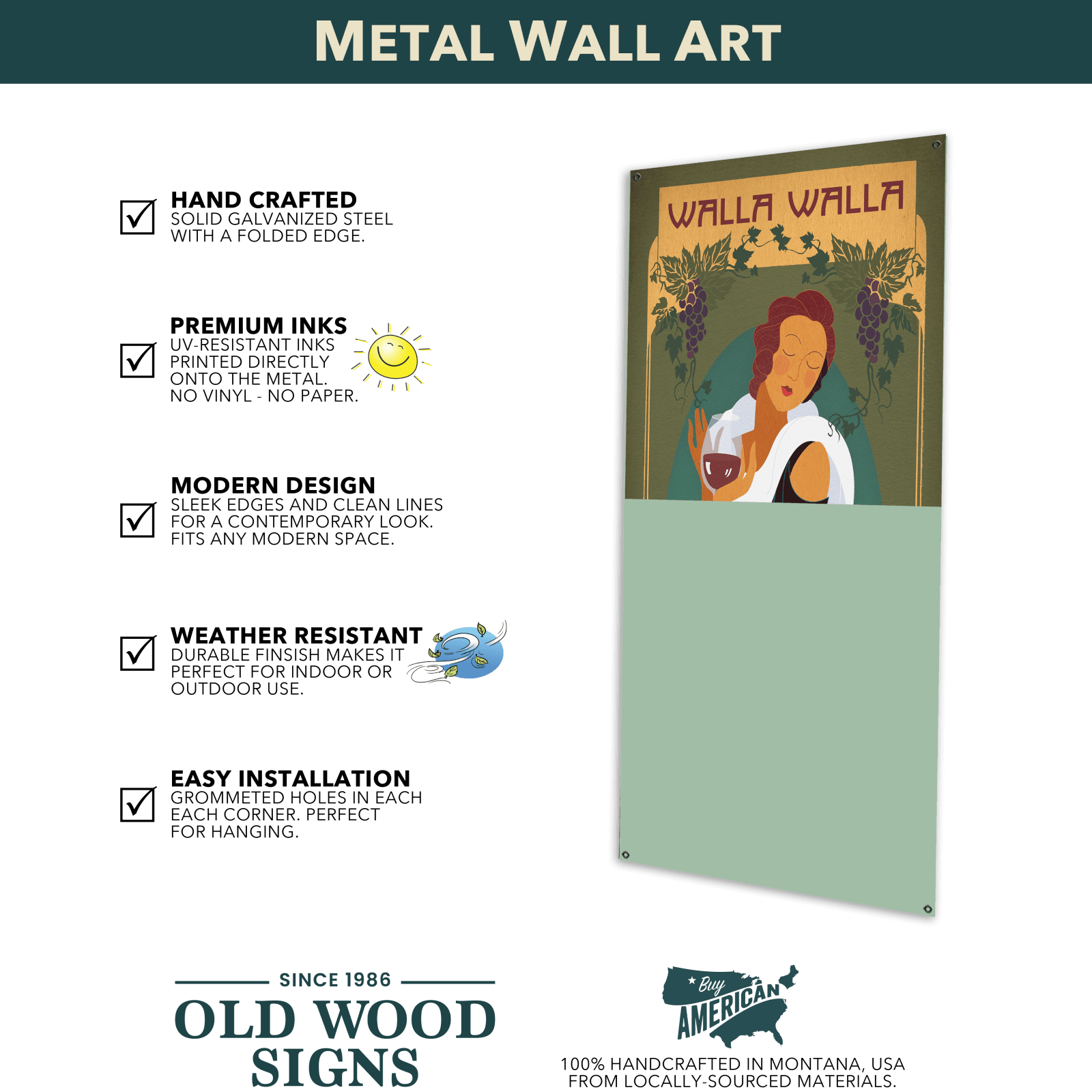 Ladies Restroom Flower - Wood & Metal Wall Art