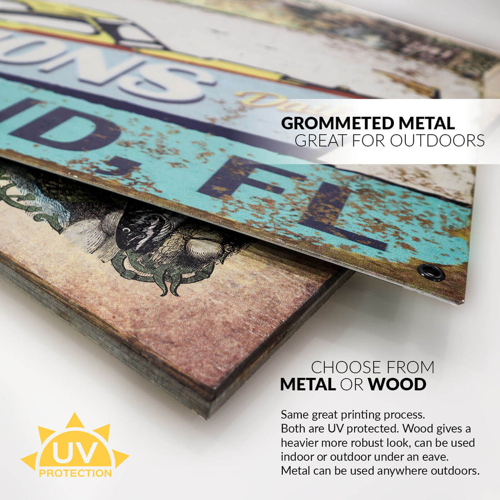 Ladies Restroom Flower - Wood & Metal Wall Art