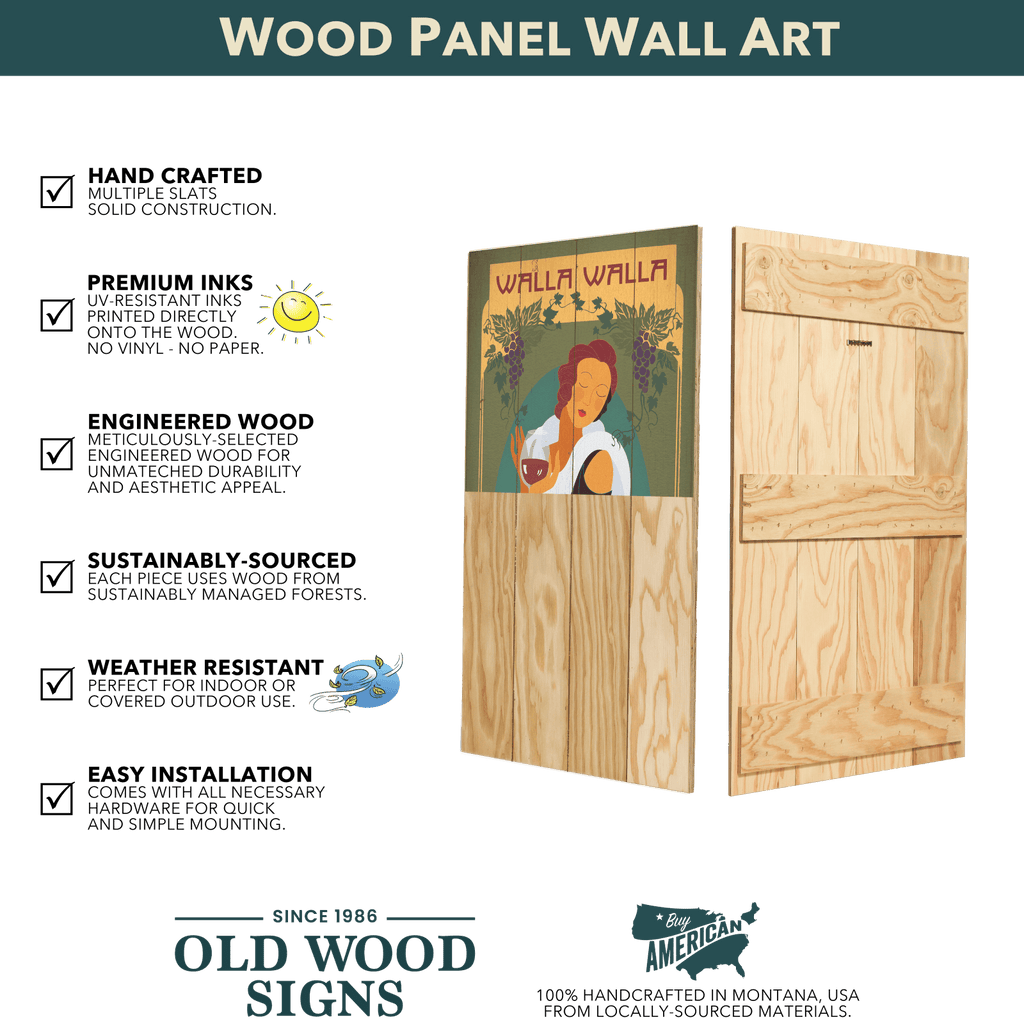 Ladies Restroom Flower - Wood & Metal Wall Art