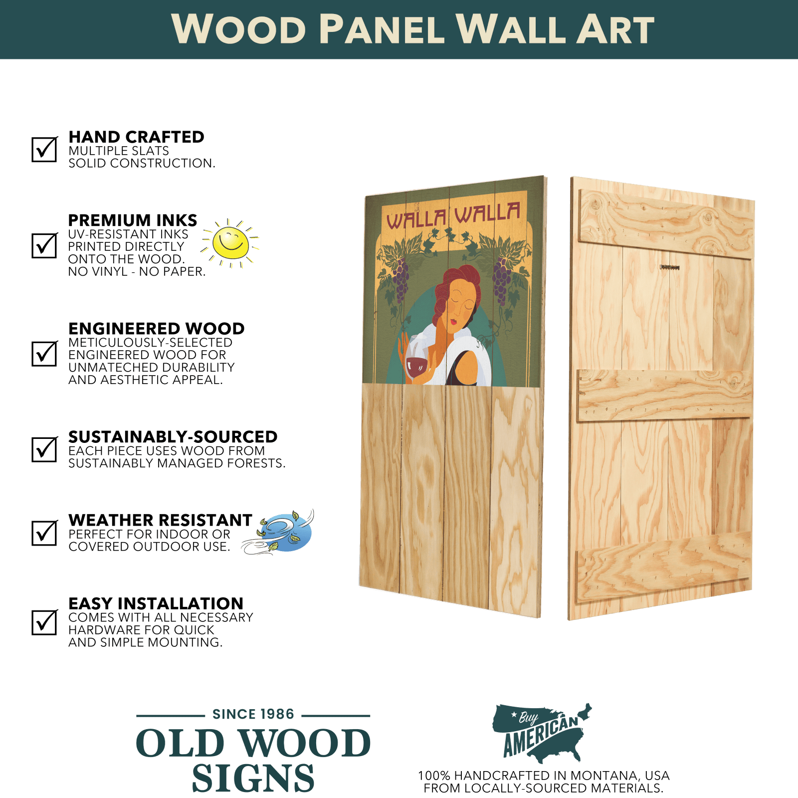 Ladies Restroom Flower - Wood & Metal Wall Art
